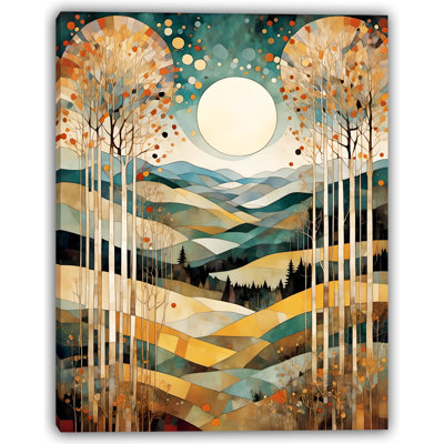 Golden Twilight Landscape - Wrapped Canvas Wall Art