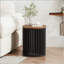 Table d'appoint en bois d'acacia massif - naturel et noir, grain unique fabriqué à la main
