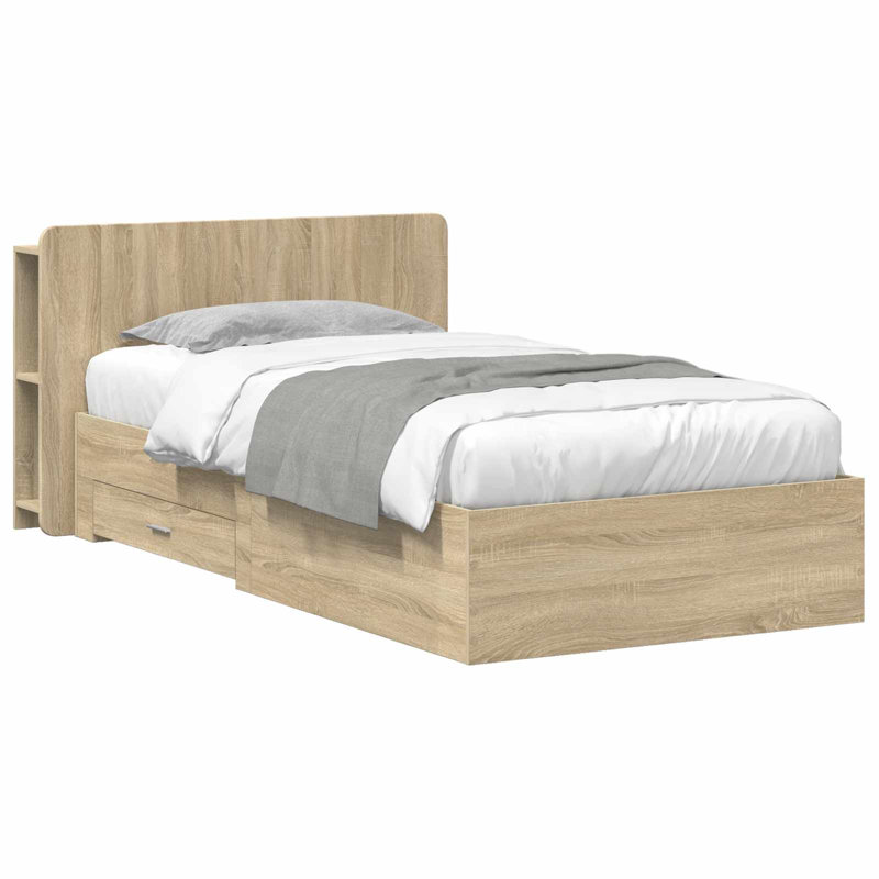 Bed, Sonoma Oak, European Single (90 x 200 cm)