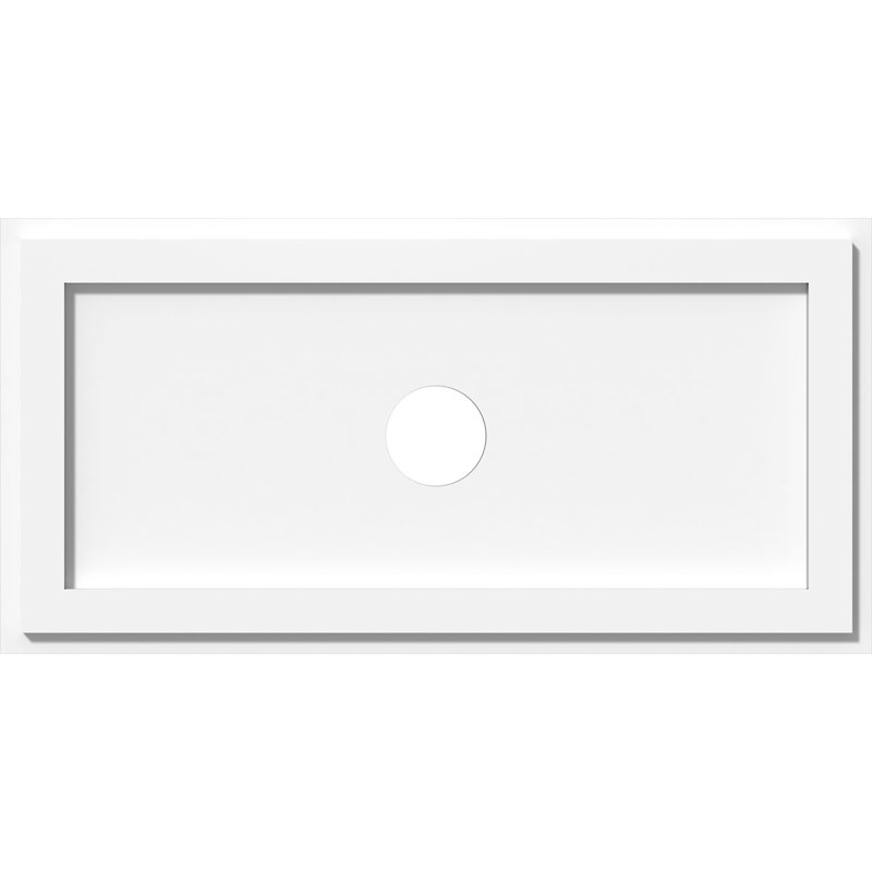 Rectangle Architectural Grade PVC Contemporary Ceiling Medallion, 1" H x 26" W x 13" D