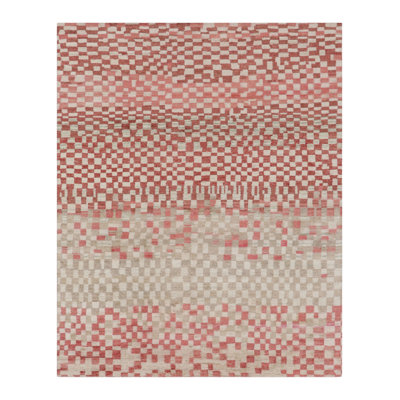 Rug & Kilim’S Moroccan-Inspired Rug In Terracotta And Beige Primitivist Geometry