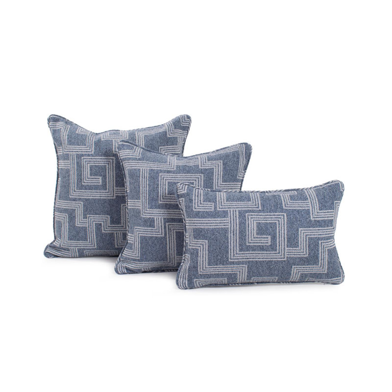 Indoor/Outdoor Pillow Syros Fog, 20"H x 20"W, Natural Striped, Square