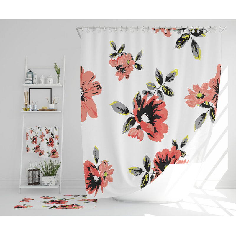 Neeru Polyester Shower Curtain Set