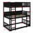 Triple Wood Bunk Bed, With Ladders, Guardrails-166233474