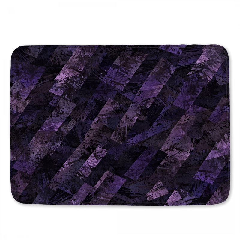 Tapis de bain mauve à motif géométrique abstrait, L 24 po x L 17 po