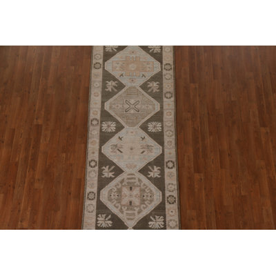 Oushak One-of-a-Kind 2'10" X 9'5" New Age Runner Wool Area Rug in Brown