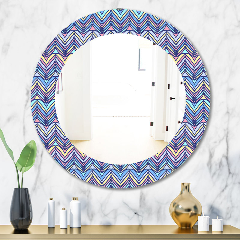 Motif zigzag - miroir moderne, H 31,5 po x l 23,7 po