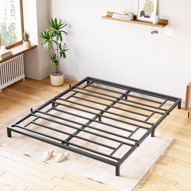 6 Inch Queen Bed Frame No Box Spring Needed, Heavy Duty Metal Platform Bed Frame Queen Size for Bedroom Easy Assembly, Noise Free, Black, Queen