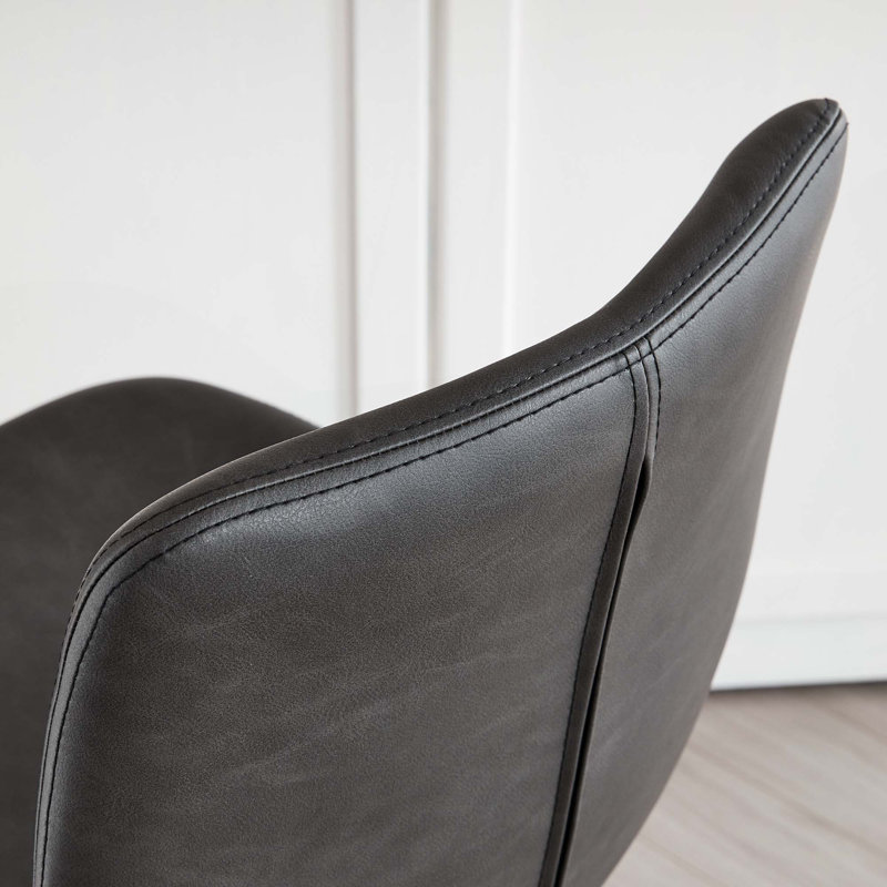 Tabouret de bar rembourré à hauteur de comptoir avec dossier ergonomique incurvé et structure en métal (ensemble de 2), Grey