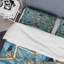 Ensemble de housse de couette bleu et or-101241426