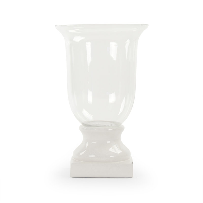 Arnaldo Glass Urn Planter, 20.5" H x 12.5" W x 12.5" D