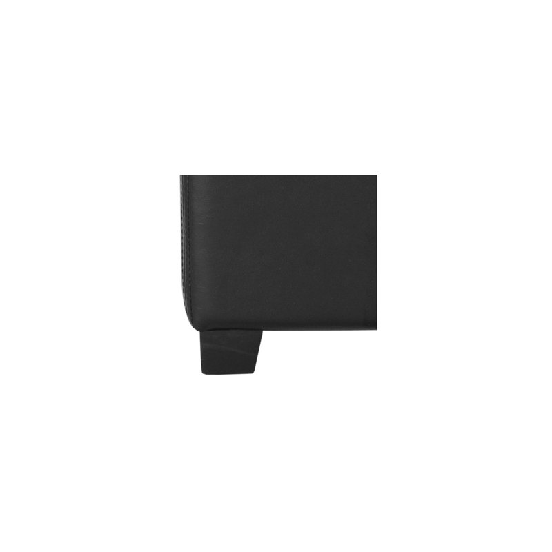 Motto Leather Ottoman, Black Faux Leather