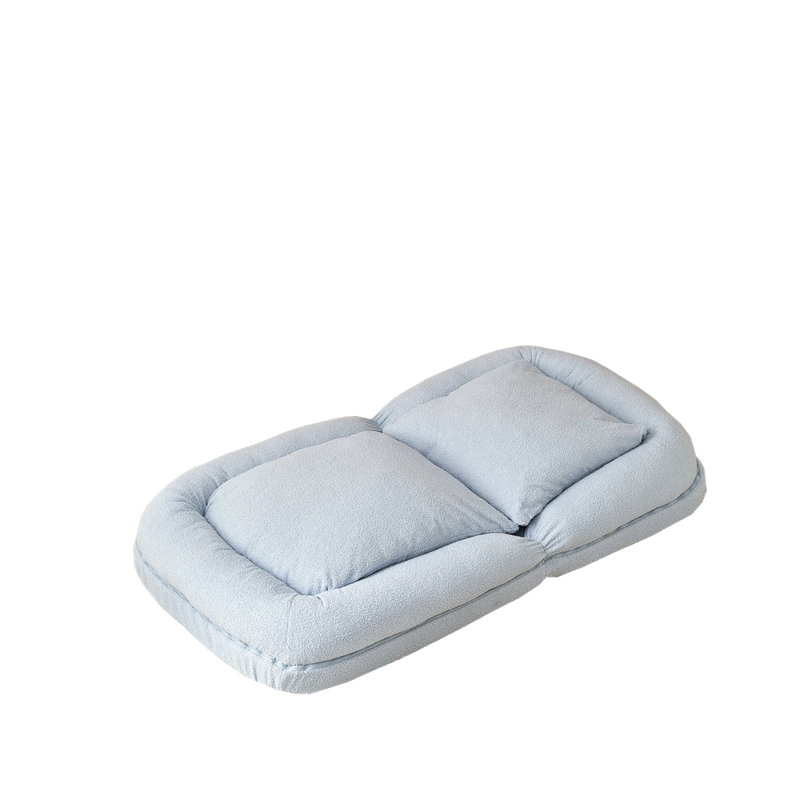 Triple Fold Down Sofa Bed, Pink Blue Fabric
