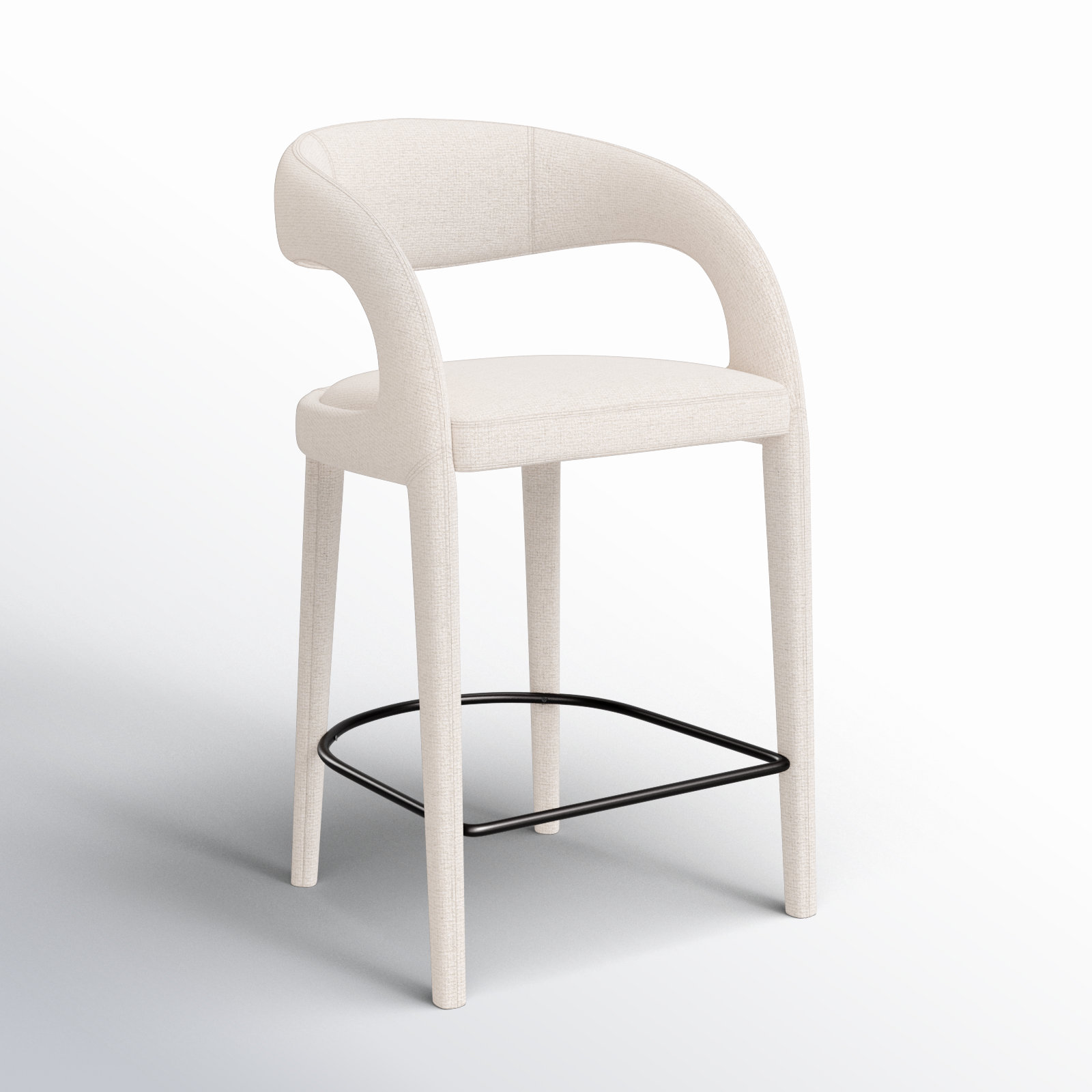 Geoffrey Bar and Counter Stool, Counter Stool (26.57" Seat Height), Omari Natural/Polyester Blend
