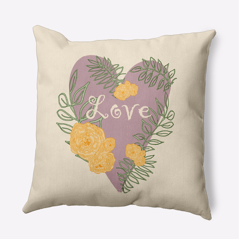 Floral Outdoor Reversible Throw Pillow, 20" H x 20" W, Square