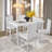 5 - Piece Faux Marble Breakfast Nook Dining Set-1482838520