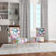 Chaise d'appoint rembourrée en velours multicolore à motif géométrique
