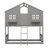 Twin Over Twin House Bunk Bed With Roof , Window, Window  Box, Door , With Safety Guardrails And Ladder-1757073416