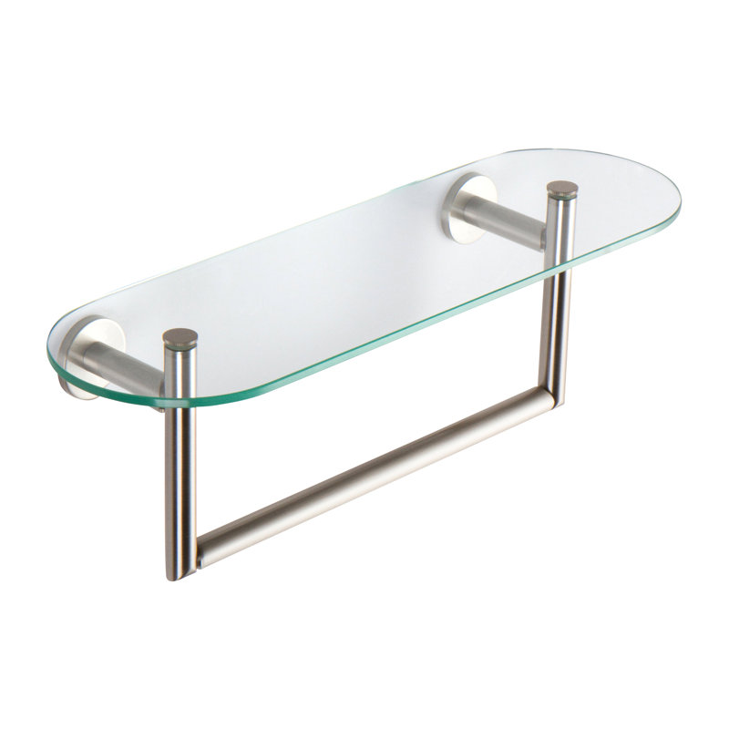 Sine 18" Shelf with Towel Bar, Satin Nickel
