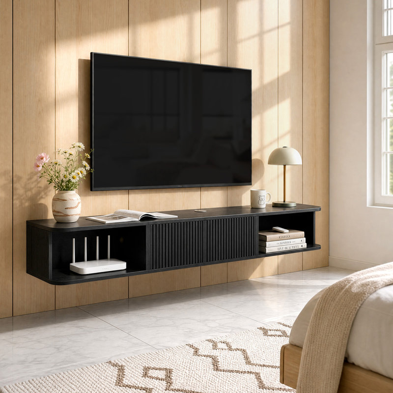 Meuble télé flottant 70 po avec rangement Anmytek