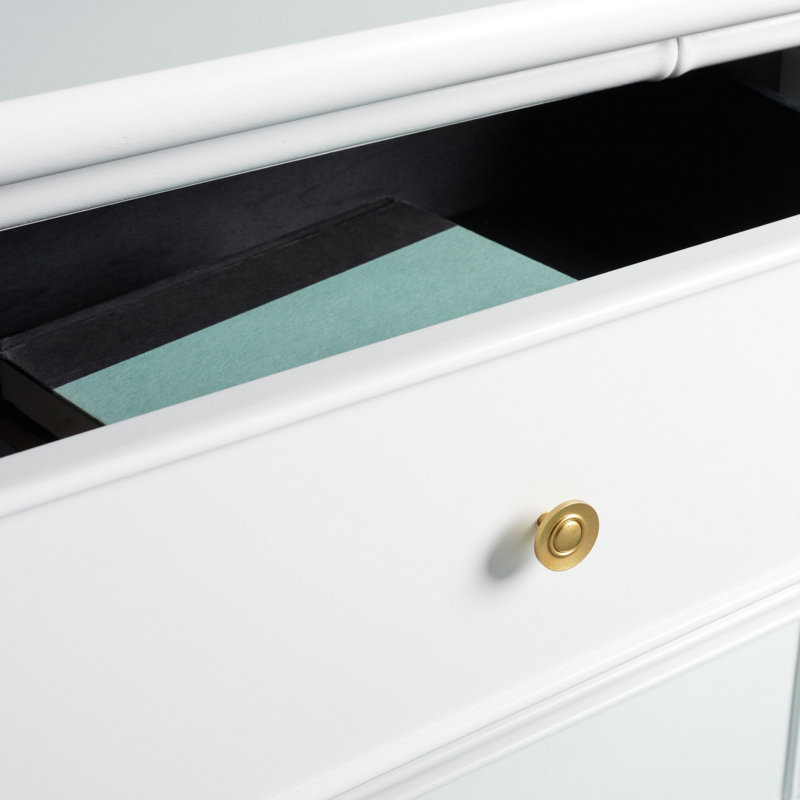  6 Drawer 56" W Double Dresser, Blanc