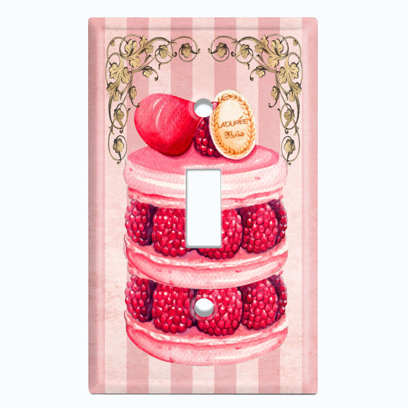 Plaque murale avec interrupteur à bascule 1 bande Raspberry Cake Paris