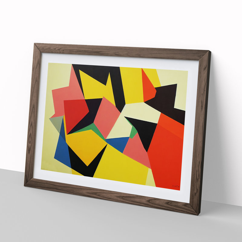 Magnificent Modern Abstract - Single Picture Frame Print, 46cm H x 64cm W x 2cm D, Walnut