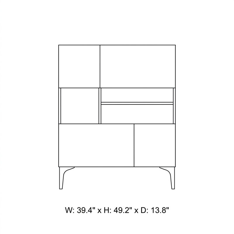 Console géométrique 49,2 po Sienna