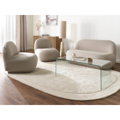 Living Room Set 4 Seater Cecilius Fabric Beige