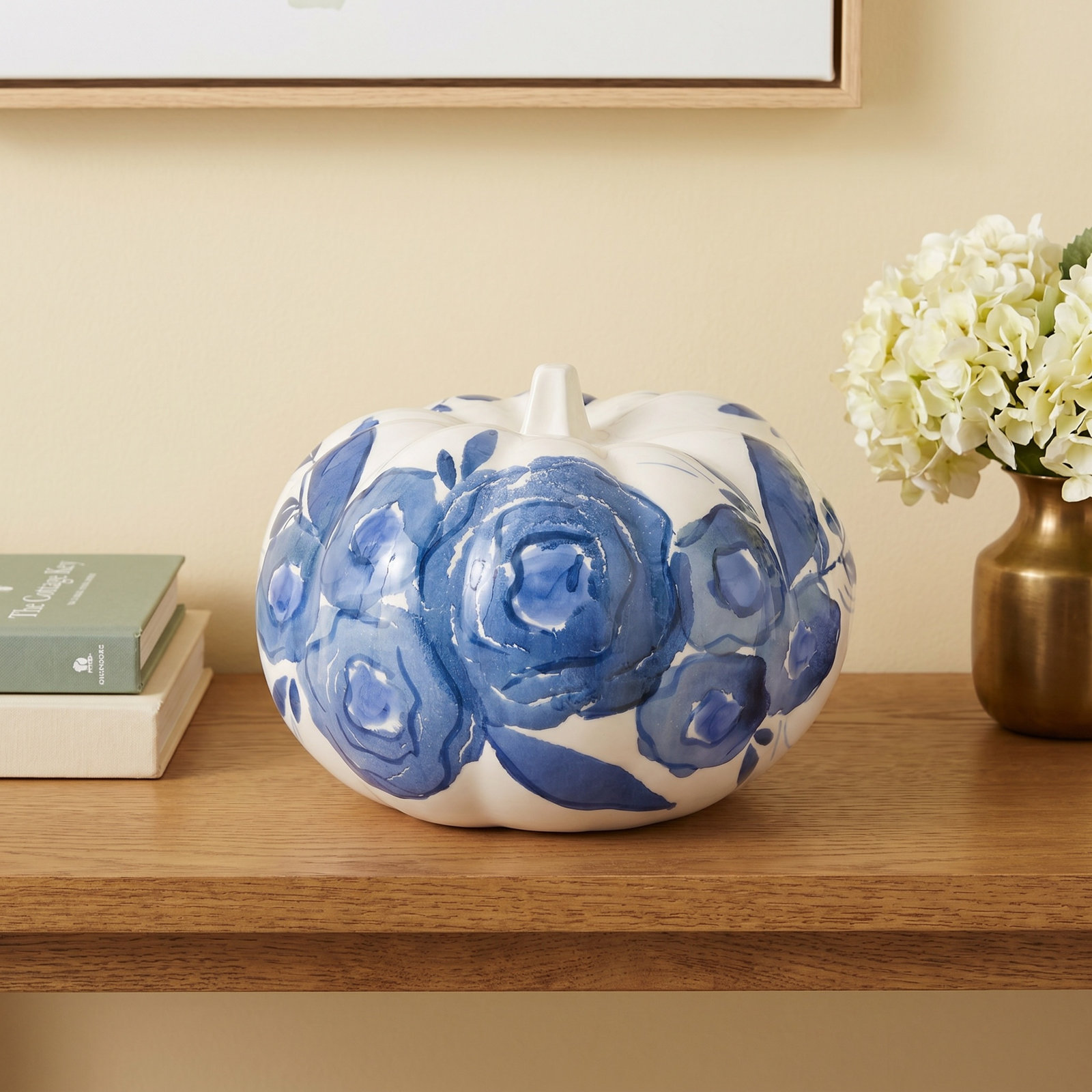 Blue Camellia Small Ceramic Sculpture