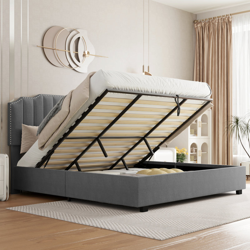 Versatile Queen Size Storage Bed With Automatic Lift-Up Feature, Queen