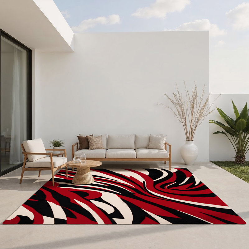 Crimson Path Indoor And Outdoor Area Rug, Rectangle 1'6" x 2'6"