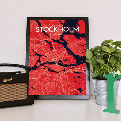 Stockholm City Map - No Frame Print