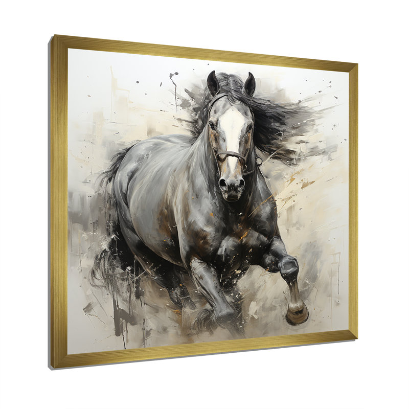 «Hooves in Harmony Horse III», reproduction sur toile, Cadre doré simple, H 30 po x l 30 po x P 1 po
