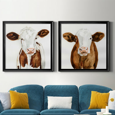 " Cow Gaze I " 2 - Pieces Painting Print
