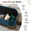 Banc coffre ottoman capitonné en velours de 165 cm avec couvercle rabattable et pieds en métal doré-274066179-521966106