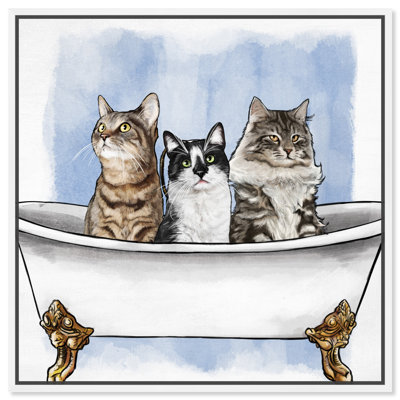 «Cats in the Tub - Floater Frame», impression sur toile