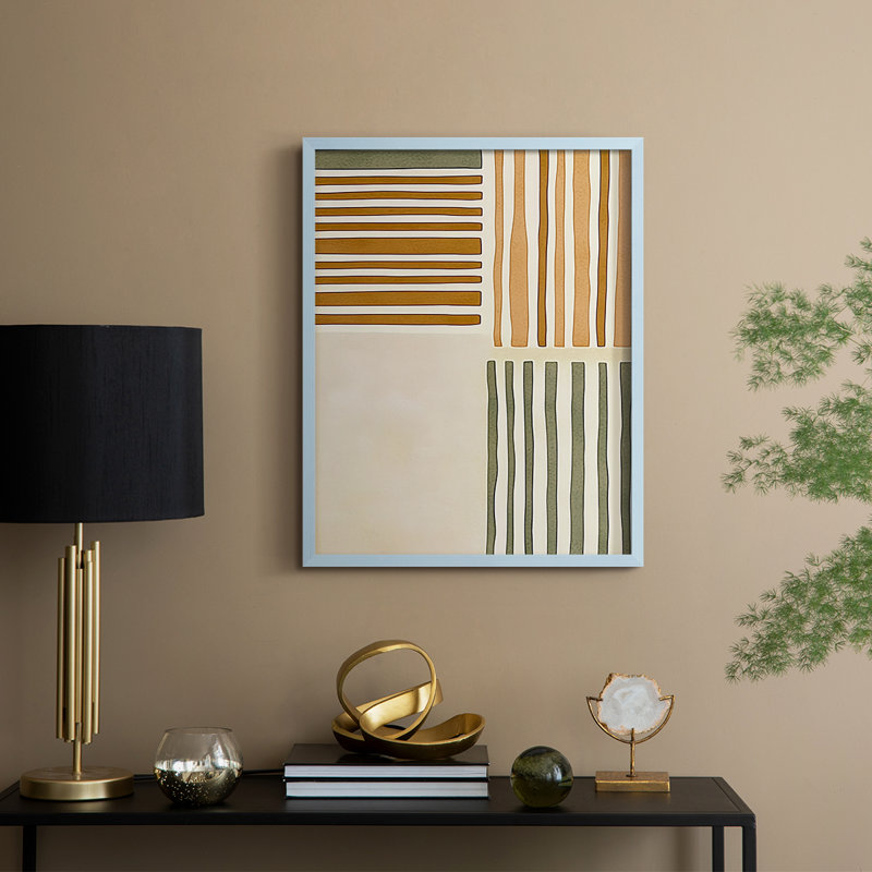 Impression abstraite encadrée, prête à être suspendue, fabriquée aux États-Unis, Bleu, H 14 po x l 11 po