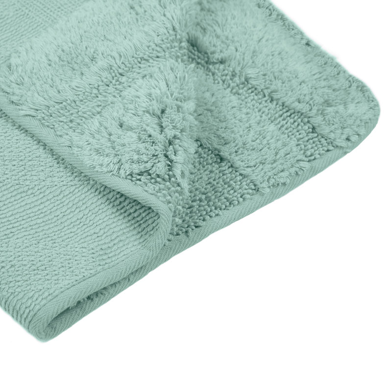 Irinela Cotton Non-Slip Bath Rug, Aqua Green