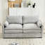 Canapé gris avec coussin double, coussin lombaire amovible et construction pour la maison
