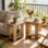 Ensemble de 2 tables d'appoint Farmhouse avec tablettes de rangement, table de bout étroite en bois ou table de chevet pour petits espaces, salon et chambre à coucher