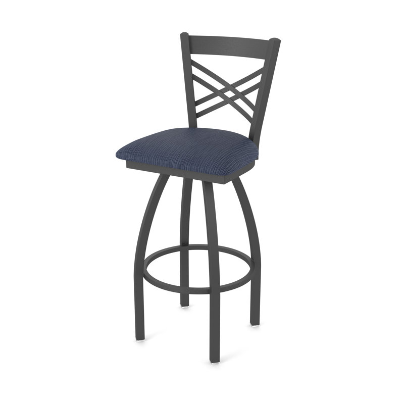 Tabouret pivotant 820 Catalina, Étain, Tabouret de bar (siège d'une hauteur de 30 po), Tissu - ancre graphique