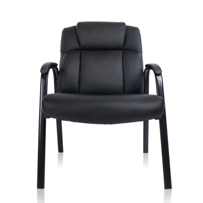 Stackable Leather Seat Waiting Room Chair with Metal Frame