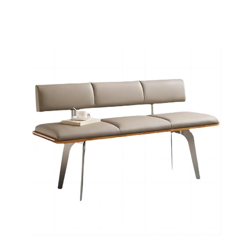 Banc rembourré en similicuir, H 29,53 po x l 62,99 po x P 17,32 po
