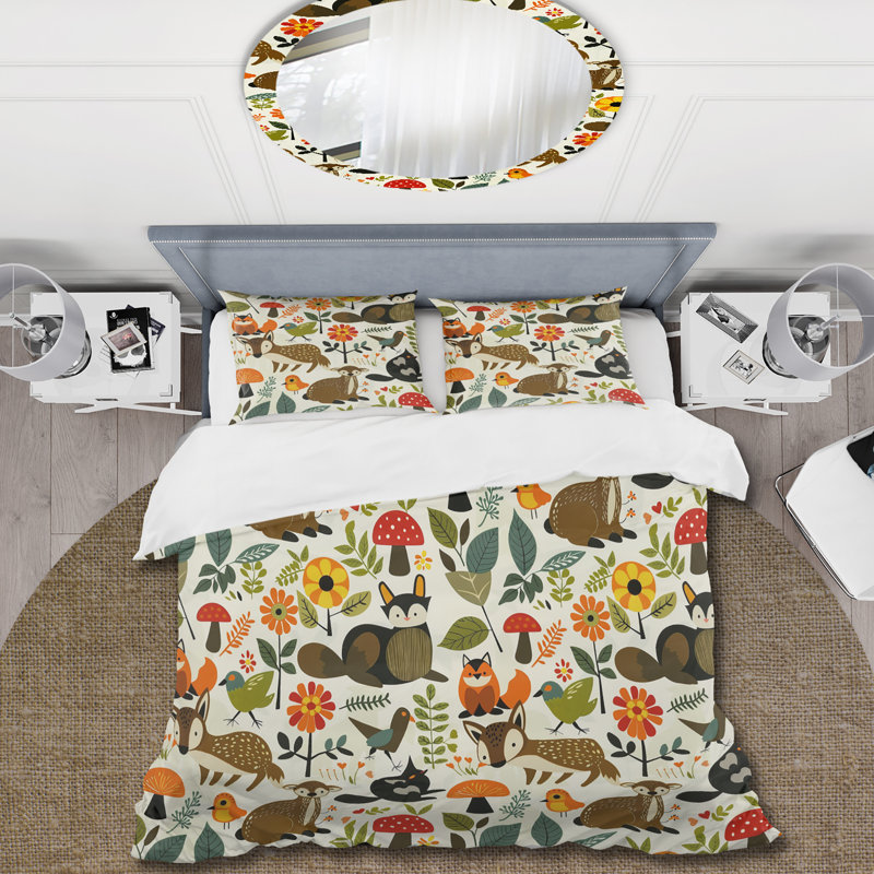 Ensemble de housse de couette vert et orange pour enfants Farmhouse I - Farmhouse