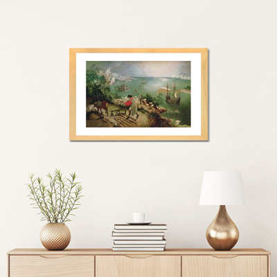 "Paysage avec la chute d'Icarus, C.1555" par Peter Bruegel l'Ancien, reproduction d'art sur toile