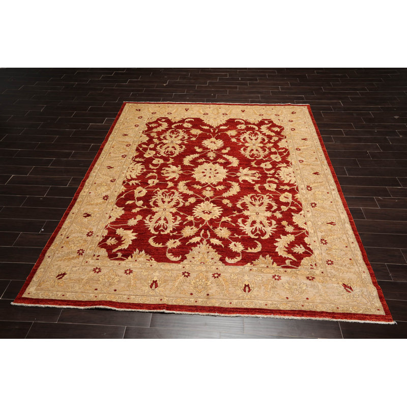 Ivory Hand-Knotted Wool Oriental 8' x 10' Rug