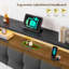 Lit plateforme moderne en bois et métal avec tête de lit rembourrée, éclairage DEL, station de recharge et rangement sous le lit-652386856-652386858