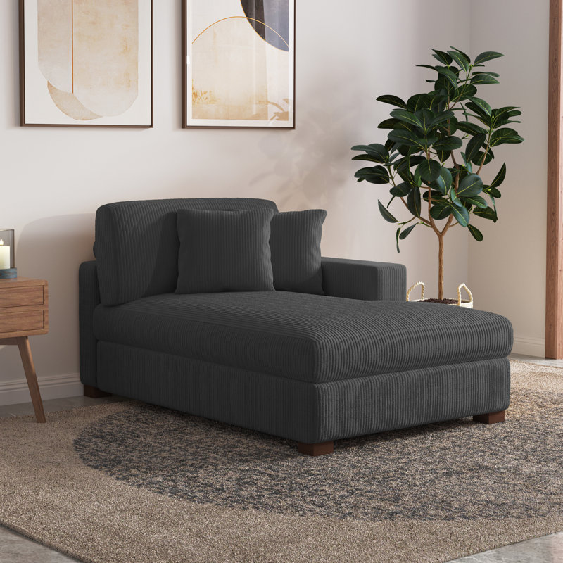 Milbrey Desborough Chaise Lounge, Grey, Right Hand Facing