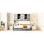 Lit de jour simple en bois avec 2 tiroirs, armoire compacte et tablette, option de tablettes grises pratiques